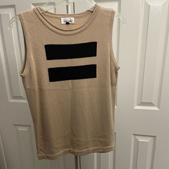 Diane Snyder Silk/Cashmere Hand Knit Tan Sweater size Small - Picture 1 of 5